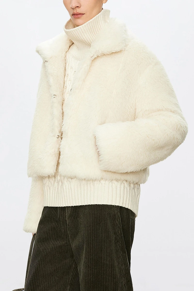 Cashmere Blend Inverted T-Bar Short Coat