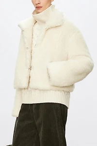 Cashmere Blend Inverted T-Bar Short Coat