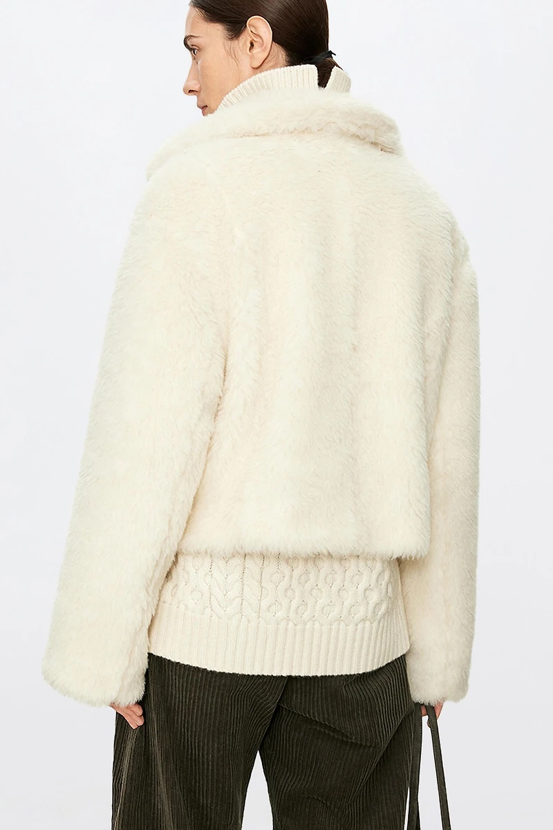 Cashmere Blend Inverted T-Bar Short Coat