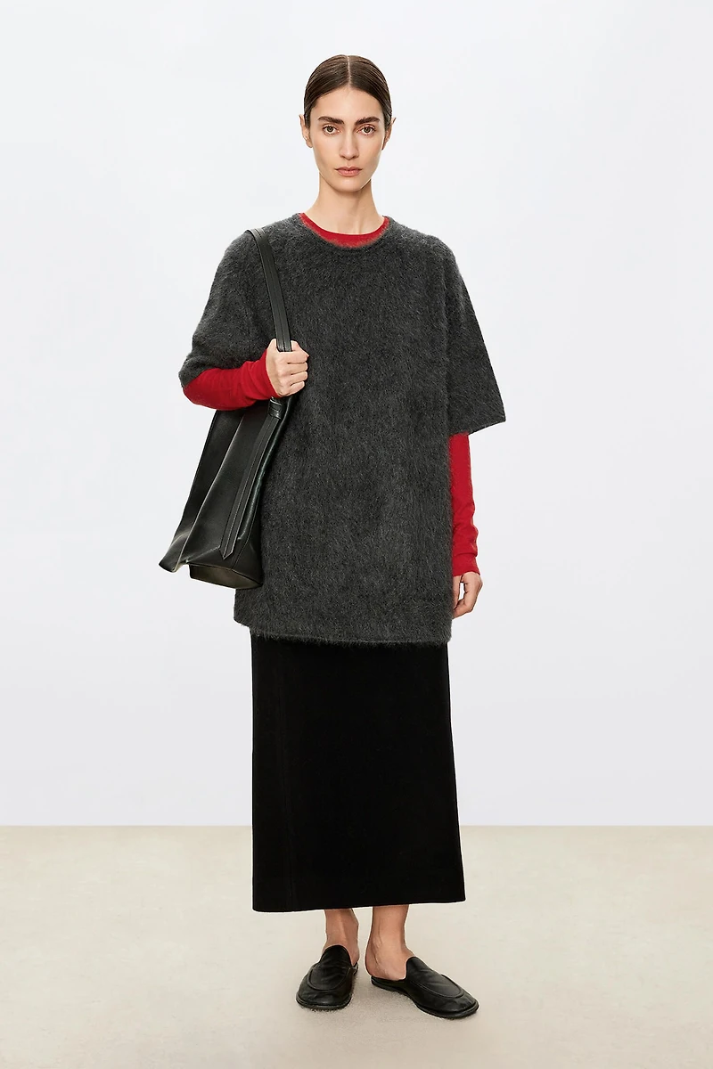 Cashmere Roll-Neck Mid-Sleeve Sweater
