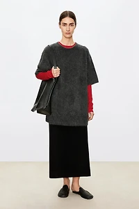 Cashmere Roll-Neck Mid-Sleeve Sweater