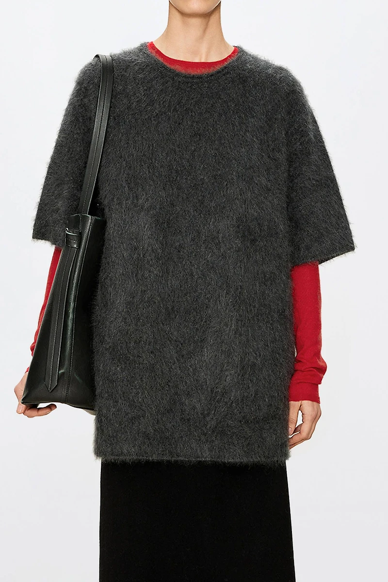 Cashmere Roll-Neck Mid-Sleeve Sweater