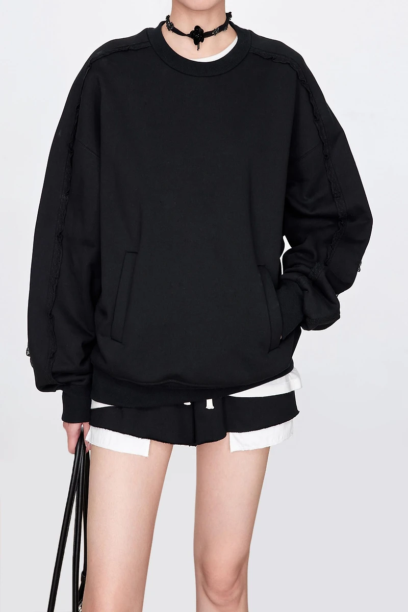 Cotton Crew Neck Hoodie