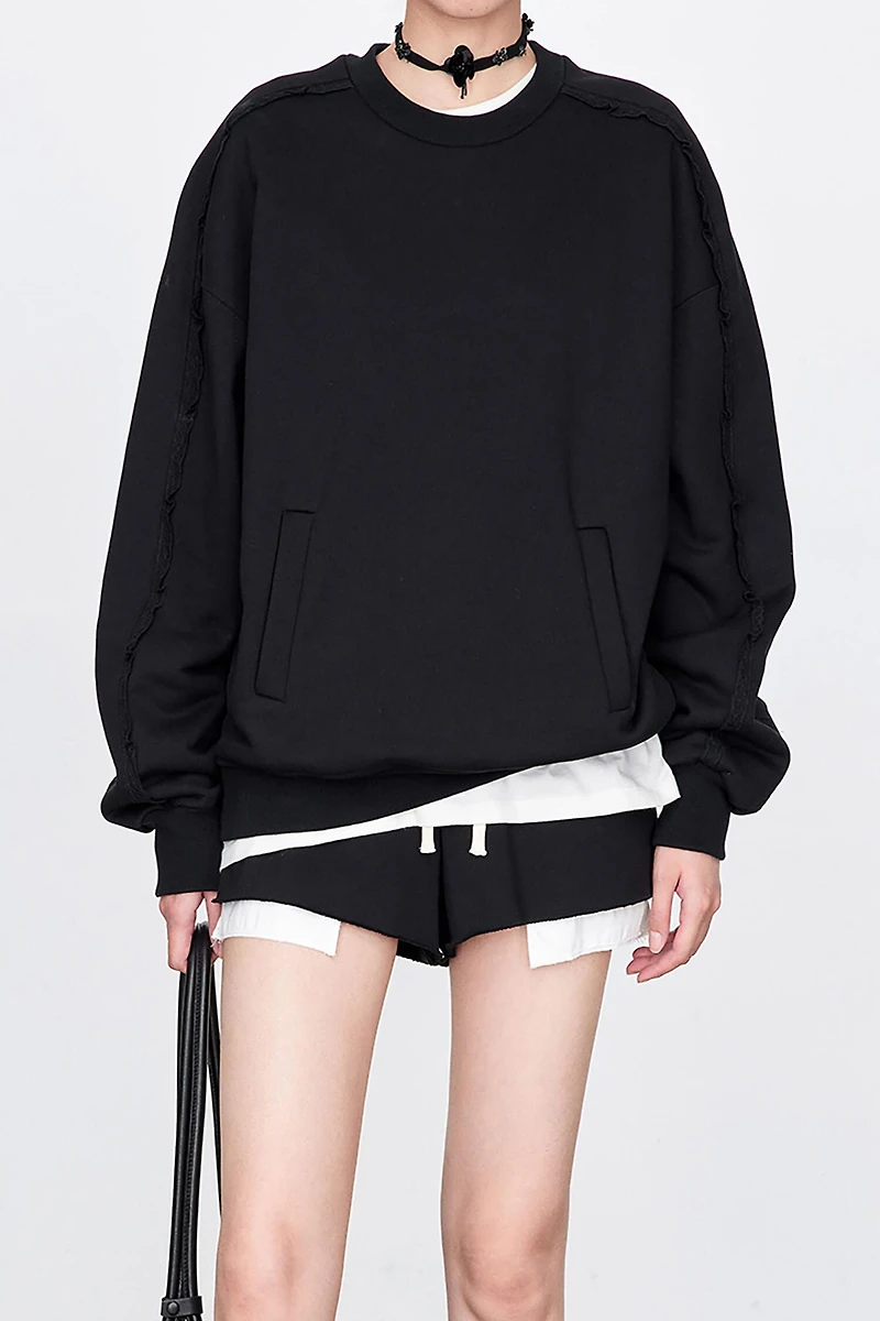 Cotton Crew Neck Hoodie