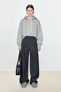 Cotton Fleece-Lined Hoodie