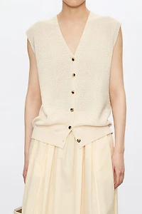Cotton Yarn V-Neck Vest