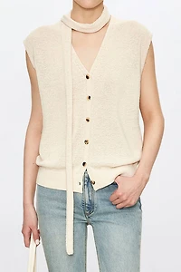 Cotton Yarn V-Neck Vest