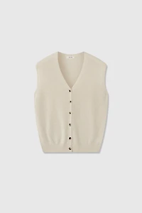 Cotton Yarn V-Neck Vest