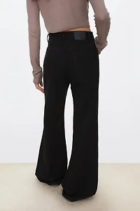 Cotton‑linen Wide‑leg Flared Jeans