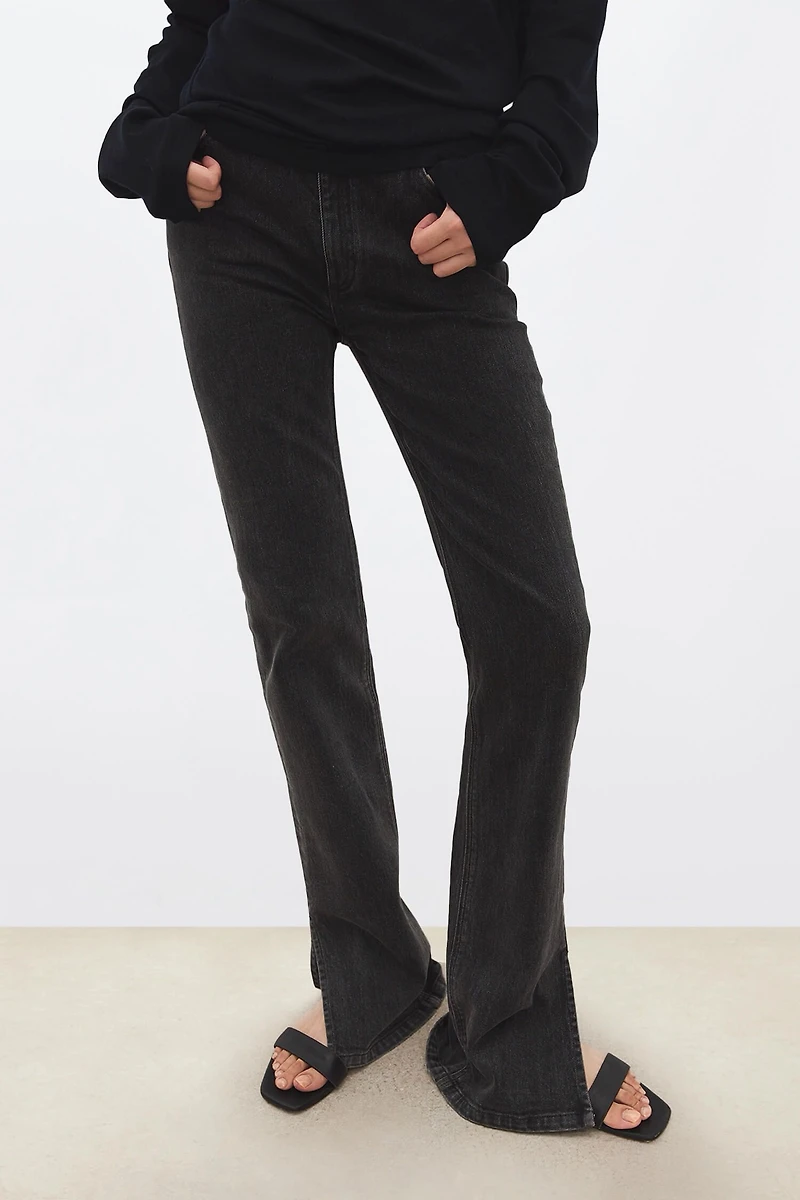 Custom Dye Side-Slit Jeans