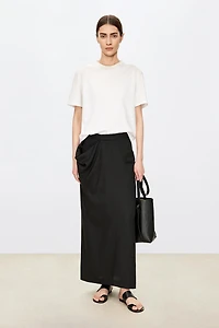 Deconstructed Asymmetric Pure Linen Skirt