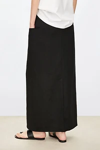 Deconstructed Asymmetric Pure Linen Skirt