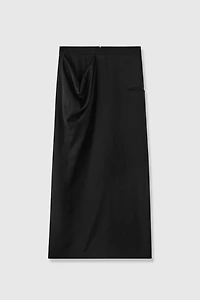 Deconstructed Asymmetric Pure Linen Skirt