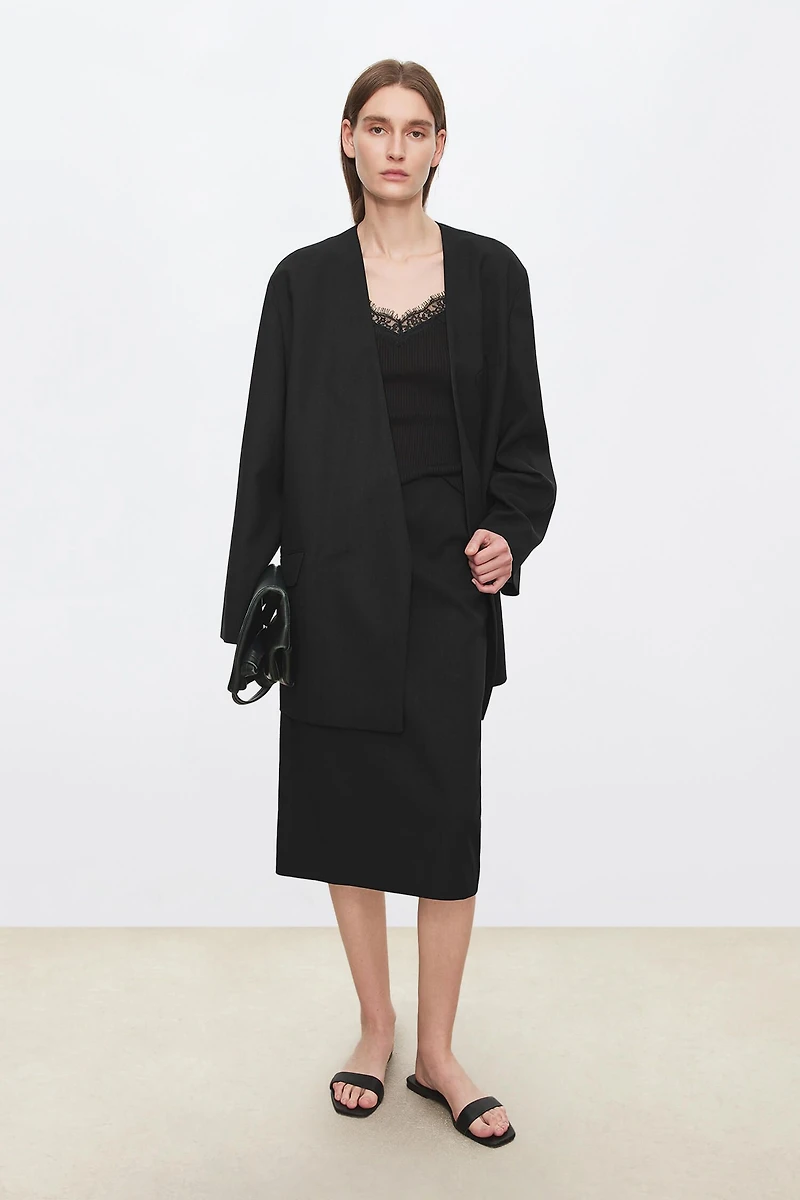 Detachable-Belt Blazer