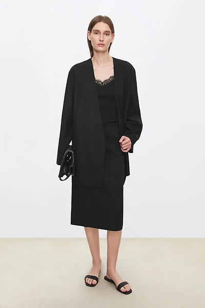Detachable-Belt Blazer