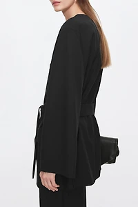Detachable-Belt Blazer