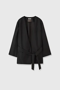 Detachable-Belt Blazer