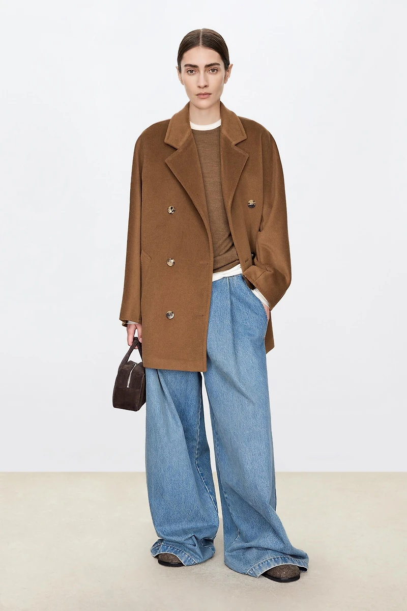 Double-Breasted Italian Cashmere Overcoat