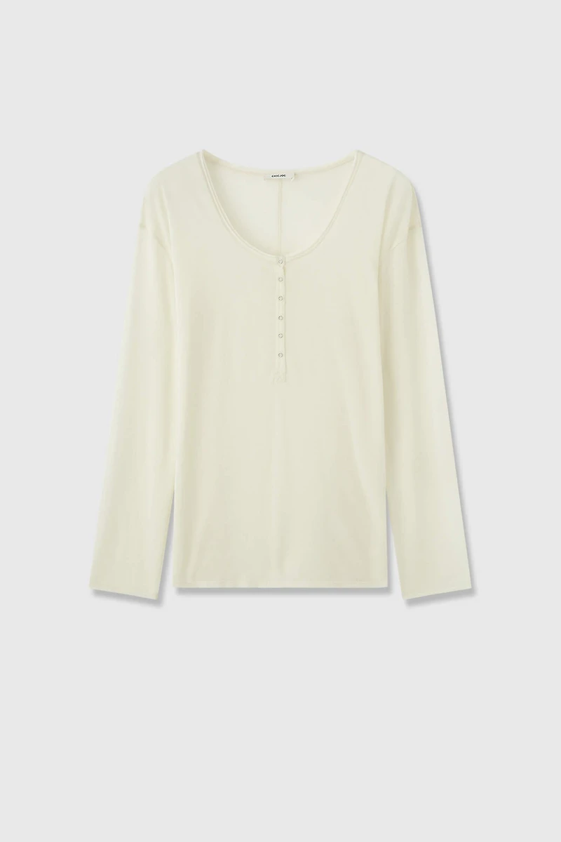 Double-Layer Raw Edge & Bias-Cut Silk Trim Long-Sleeve