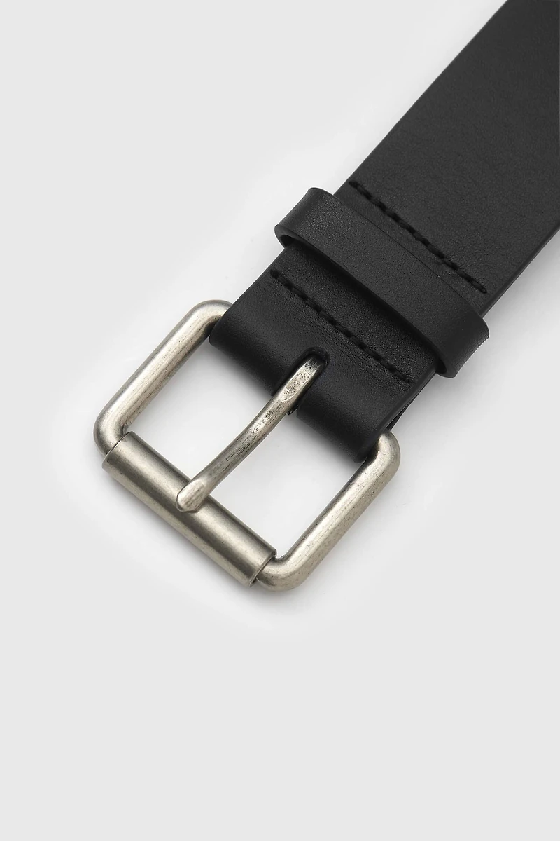 Double-sided American Cow Suede/Nappa Calfskin Square Buckle Belt