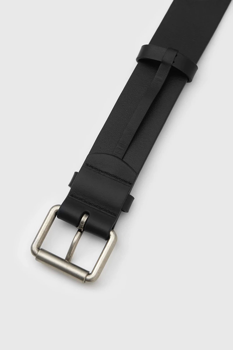 Double-sided American Cow Suede/Nappa Calfskin Square Buckle Belt