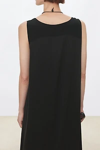 Paneled Washed Silk, Double Georgette & Embroidered Lace Dress