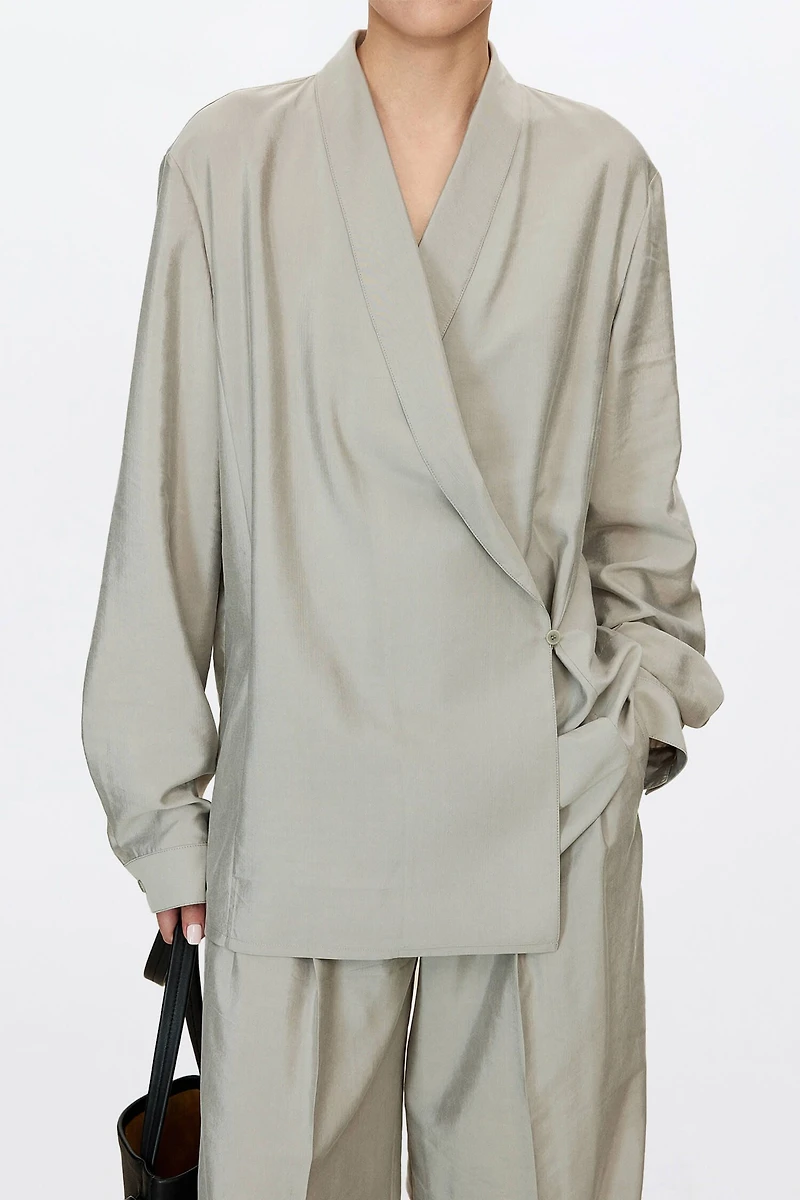 Drysilk Relaxed Asymmetric Placket Shirt