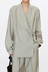 Drysilk Relaxed Asymmetric Placket Shirt