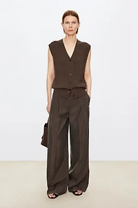 Drysilk Relaxed Wide Pleated Trousers