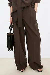 Drysilk Relaxed Wide Pleated Trousers