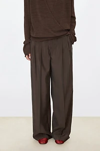 Drysilk Relaxed Wide Pleated Trousers
