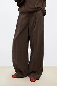 Drysilk Relaxed Wide Pleated Trousers