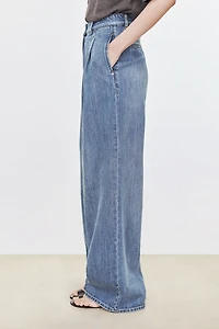 European Cotton Denim Drape Jeans