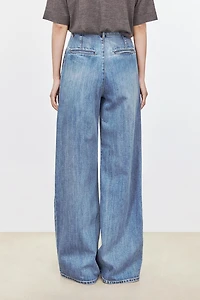 European Cotton Denim Drape Jeans