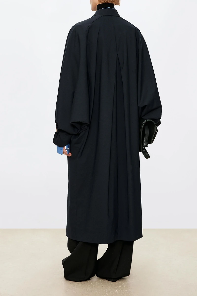 European Fine-Spun Batwing Sleeve Trench Coat