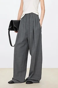 European Fine-Wool Wide-Leg Trousers
