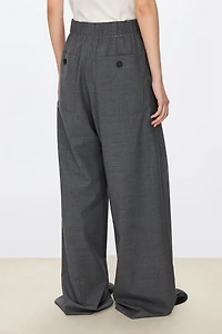 European Fine-Wool Wide-Leg Trousers