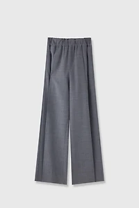 European Fine-Wool Wide-Leg Trousers