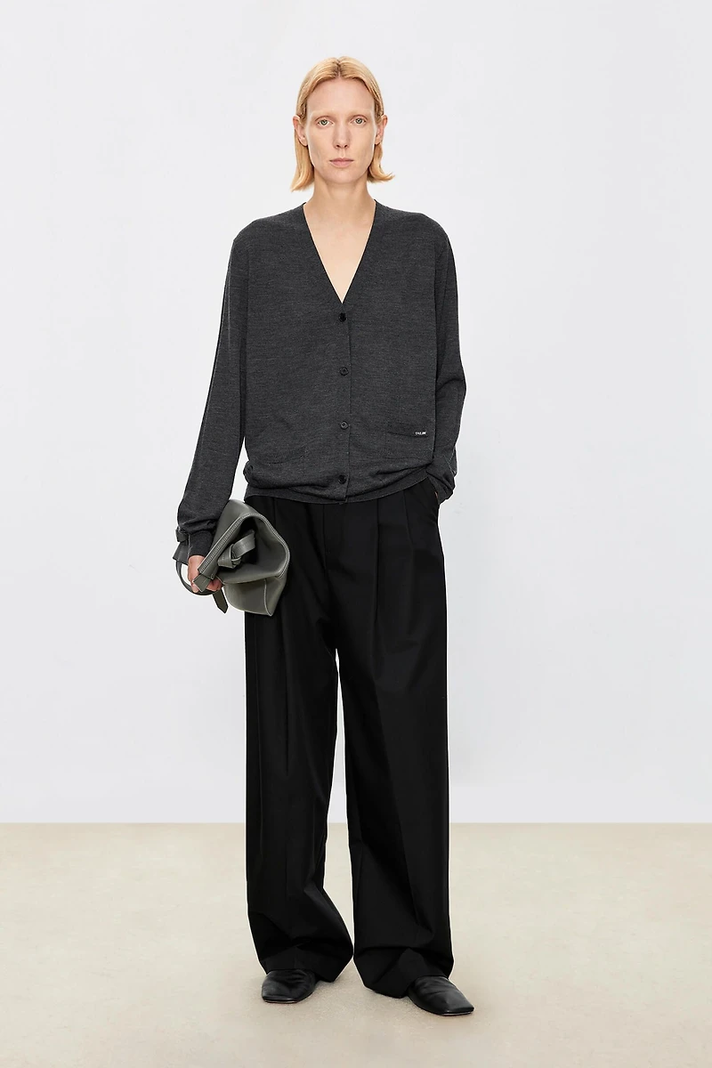 European Wool Classic Wide-Leg Pants