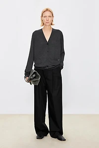 European Wool Classic Wide-Leg Pants