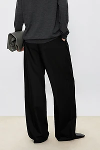 European Wool Classic Wide-Leg Pants