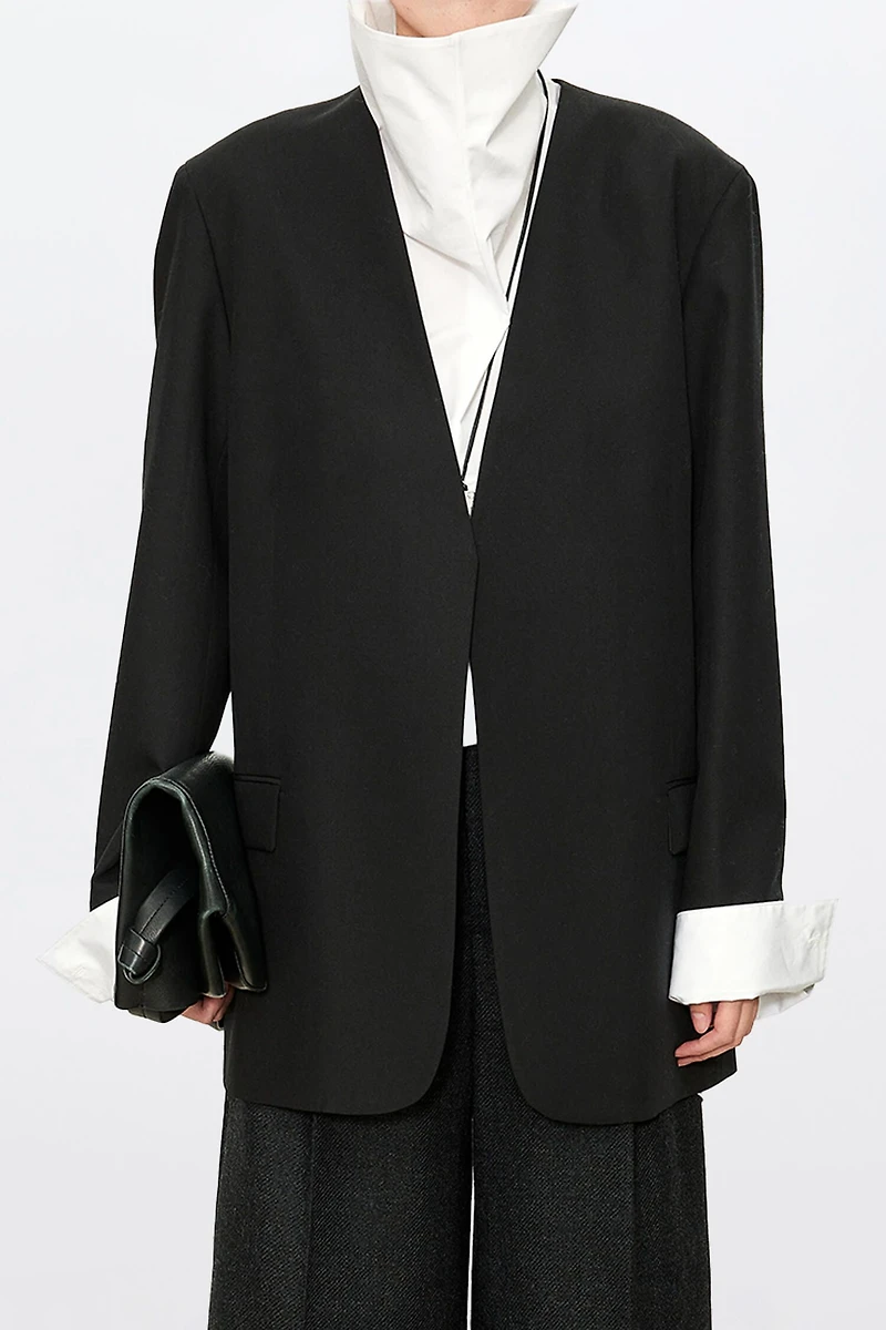 European Worsted Wool Classic No-Lapel Suit