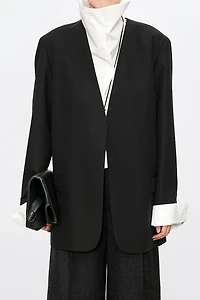 European Worsted Wool Classic No-Lapel Suit