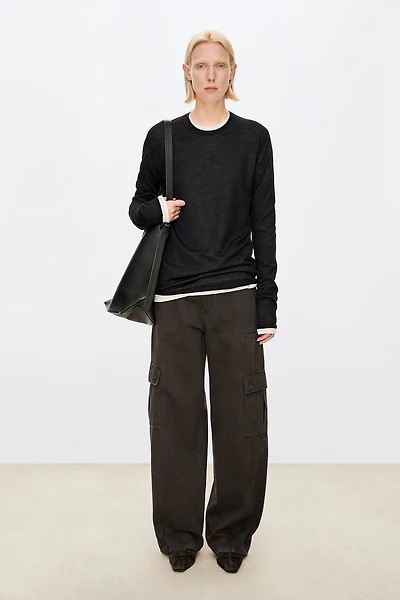 Sheer Base Layer 80s Fine-Spun Cashmere Crewneck Sweater