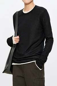 Sheer Base Layer 80s Fine-Spun Cashmere Crewneck Sweater
