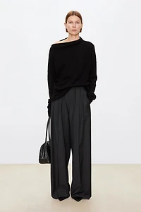 Fine Wool Blend Stretch Waist Trousers
