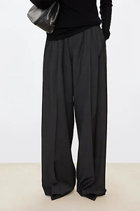 Fine Wool Blend Stretch Waist Trousers