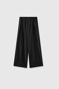 Fine Wool Blend Stretch Waist Trousers