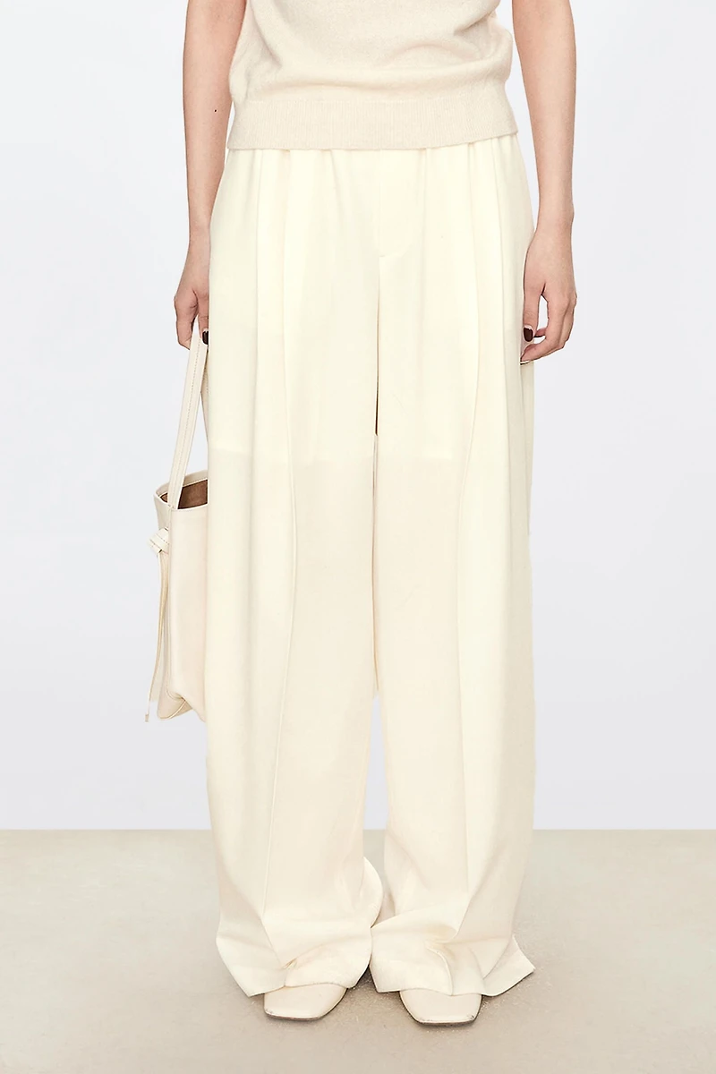 Fine Wool Stretch Waist Trousers