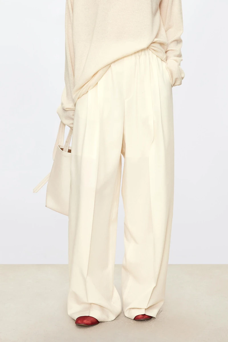 Fine Wool Stretch Waist Trousers